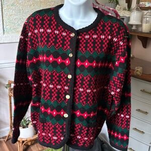 Vintage Tally-Ho Christmas cardigan